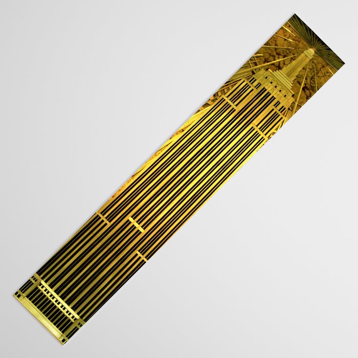 Empire State Building Lobby Art-Deco Sunburst Portrait Table Runner Gallery Image 3