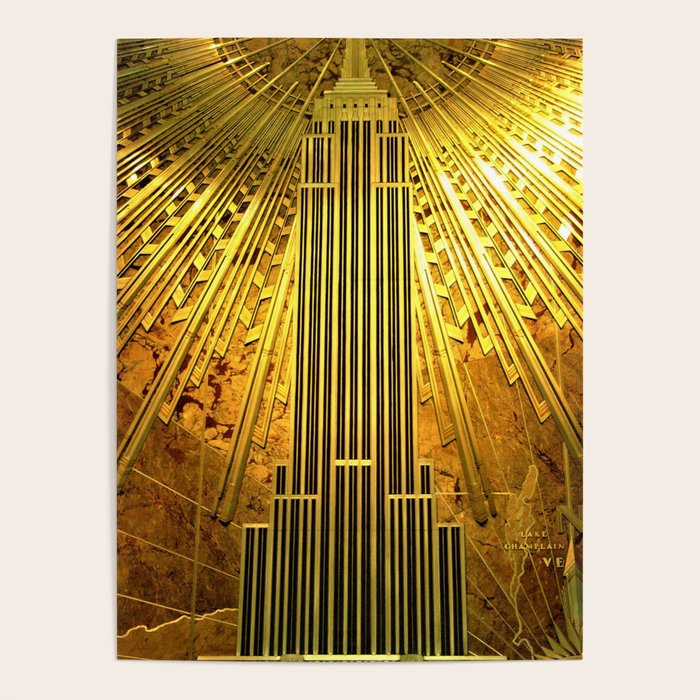 Empire State Building Lobby Art-Deco Sunburst Portrait Poster Gallery Image 4