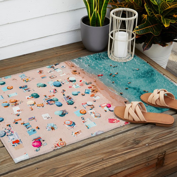 Aerial Ocean Print, Pastel Colors Beach, Sea Beach Print, Coastal Print, Beach Photography, Aerial Beach Print, Bondi Beach Print, Art Print Outdoor Rug Gallery Image 2