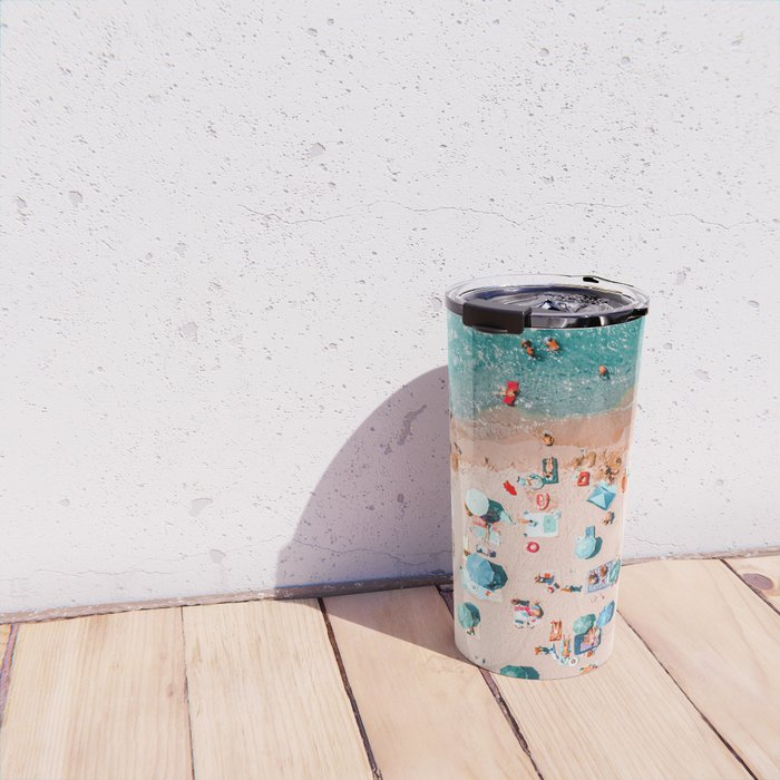 Aerial Ocean Print, Pastel Colors Beach, Sea Beach Print, Coastal Print, Beach Photography, Aerial Beach Print, Bondi Beach Print, Art Print Travel Mug Gallery Image 4