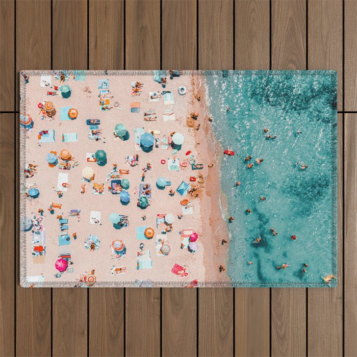 Aerial Ocean Print, Pastel Colors Beach, Sea Beach Print, Coastal Print, Beach Photography, Aerial Beach Print, Bondi Beach Print, Art Print Outdoor Rug Gallery Image 1