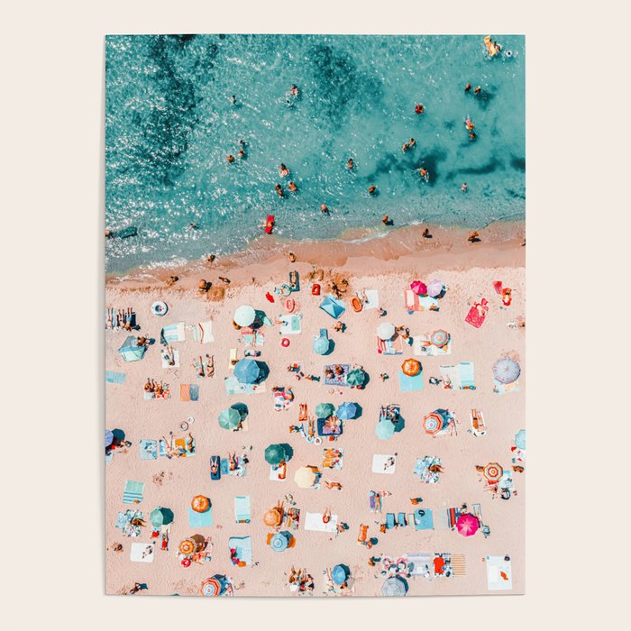 Aerial Ocean Print, Pastel Colors Beach, Sea Beach Print, Coastal Print, Beach Photography, Aerial Beach Print, Bondi Beach Print, Art Print Poster Gallery Image 4