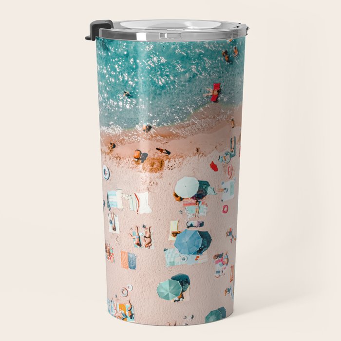 Aerial Ocean Print, Pastel Colors Beach, Sea Beach Print, Coastal Print, Beach Photography, Aerial Beach Print, Bondi Beach Print, Art Print Travel Mug Gallery Image 3