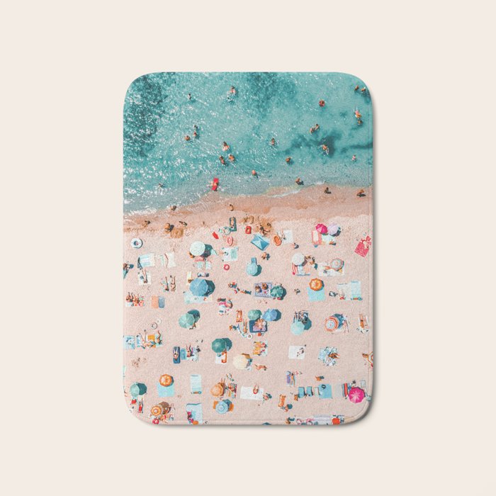 Aerial Ocean Print, Pastel Colors Beach, Sea Beach Print, Coastal Print, Beach Photography, Aerial Beach Print, Bondi Beach Print, Art Print Bath Mat Gallery Image 1
