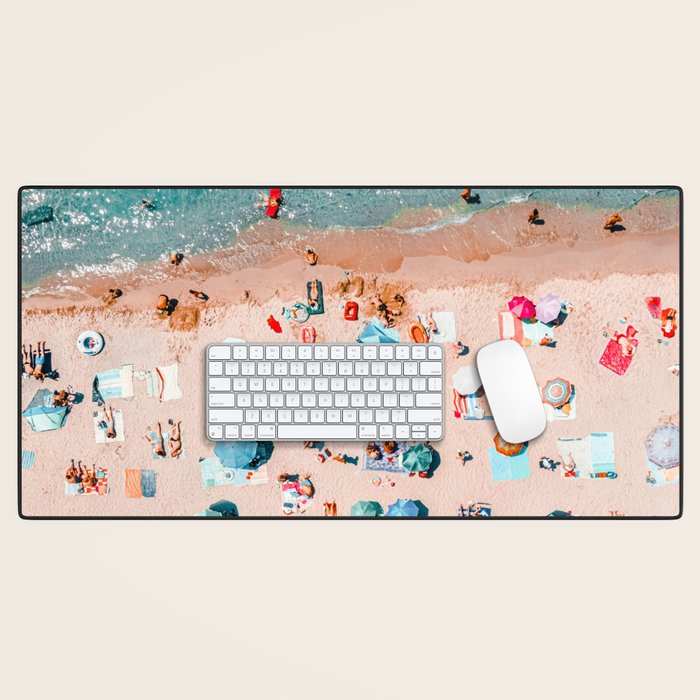 Aerial Ocean Print, Pastel Colors Beach, Sea Beach Print, Coastal Print, Beach Photography, Aerial Beach Print, Bondi Beach Print, Art Print Desk Mat Gallery Image 1