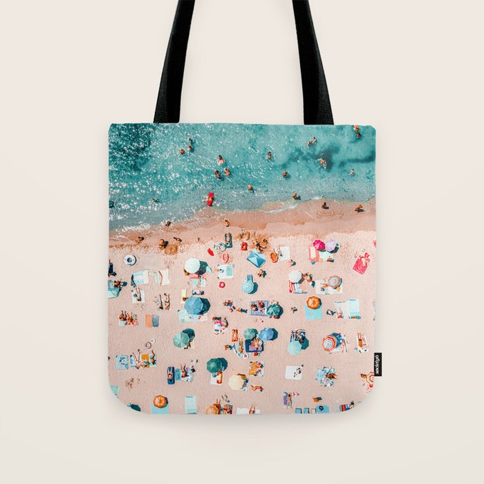 Aerial Ocean Print, Pastel Colors Beach, Sea Beach Print, Coastal Print, Beach Photography, Aerial Beach Print, Bondi Beach Print, Art Print Tote Bag Gallery Image 1