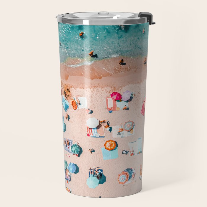 Aerial Ocean Print, Pastel Colors Beach, Sea Beach Print, Coastal Print, Beach Photography, Aerial Beach Print, Bondi Beach Print, Art Print Travel Mug Gallery Image 2