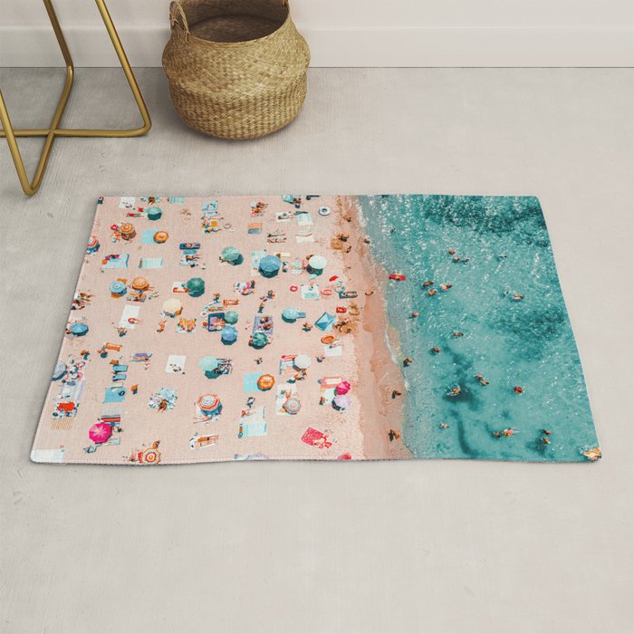 Aerial Ocean Print, Pastel Colors Beach, Sea Beach Print, Coastal Print, Beach Photography, Aerial Beach Print, Bondi Beach Print, Art Print Rug Gallery Image 1