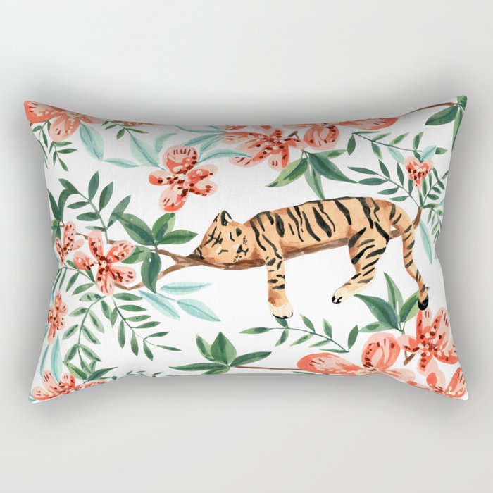 Sleeping Tiger Rectangular Pillow Gallery Image 2