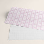 Coquette pink bows on a vertical stripes background Wrapping Paper Gallery Image 2