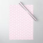 Coquette pink bows on a vertical stripes background Wrapping Paper Gallery Image 1