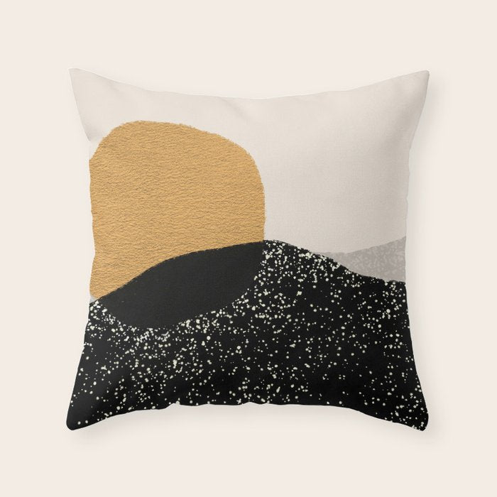 Gold Sun Going Throw Pillow Gallery Image 1