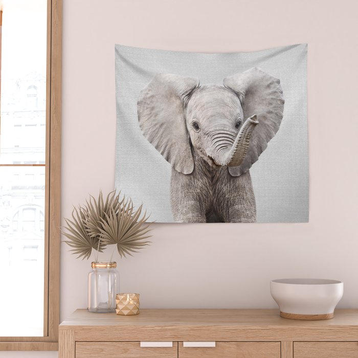 Baby Elephant - Colorful Wall Tapestry Gallery Image 2