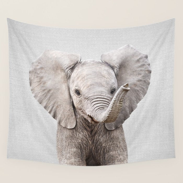 Baby Elephant - Colorful Wall Tapestry Gallery Image 1
