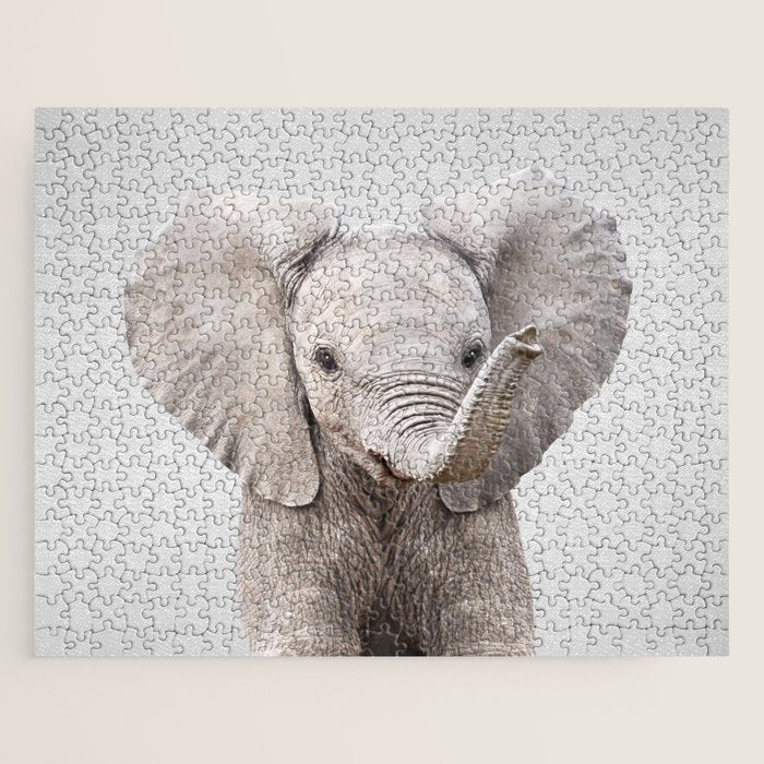 Baby Elephant - Colorful Jigsaw Puzzle Gallery Image 1