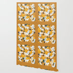 Squirrels & Blooms - Ochre Wallpaper Gallery Image 2