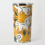 Squirrels & Blooms - Ochre Travel Mug Gallery Image 1
