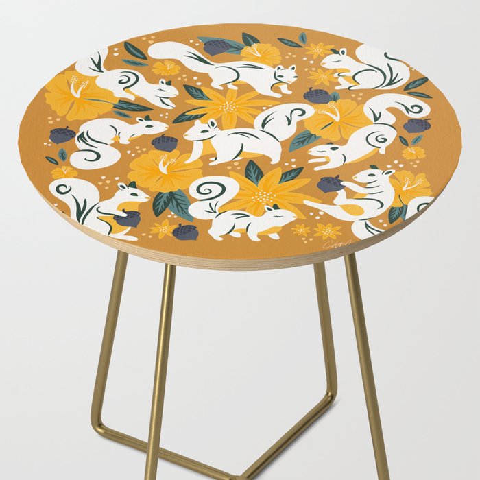 Squirrels & Blooms - Ochre Side Table Gallery Image 2