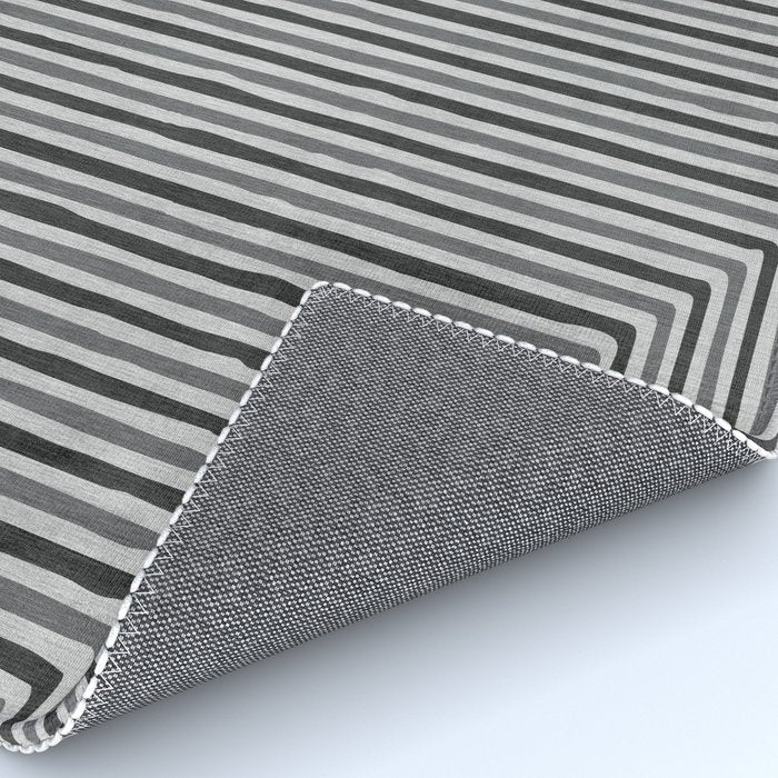 Geometric Minimalist Black Gray Lines Artwork Rug Gallery Image 4