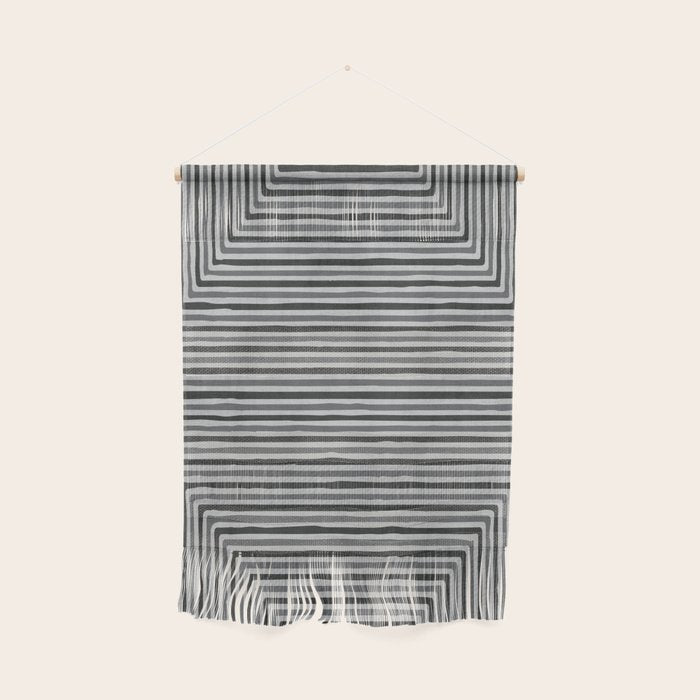 Geometric Minimalist Black Gray Lines Artwork Wall Hanging Gallery Image 1