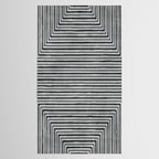 Geometric Minimalist Black Gray Lines Artwork Tablecloth Gallery Image 2