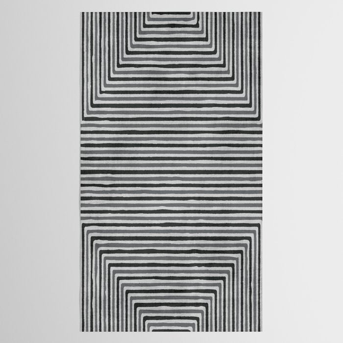 Geometric Minimalist Black Gray Lines Artwork Tablecloth Gallery Image 2