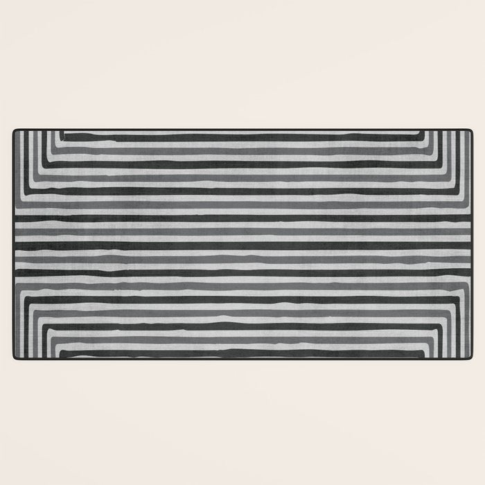 Geometric Minimalist Black Gray Lines Artwork Desk Mat Gallery Image 3