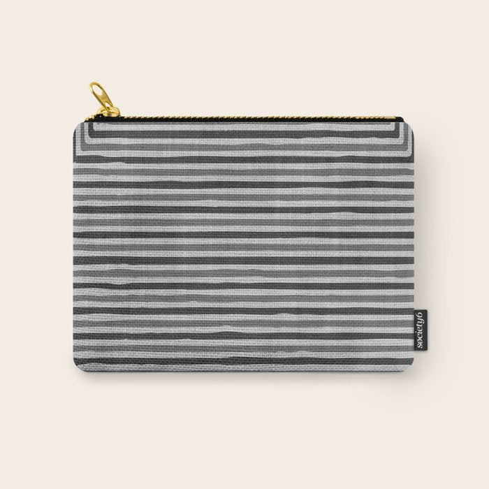 Geometric Minimalist Black Gray Lines Artwork Carry All Pouch Gallery Image 1