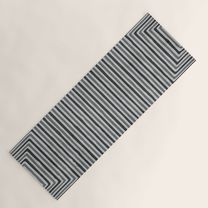 Geometric Minimalist Black Gray Lines Artwork Yoga Mat Gallery Image 1
