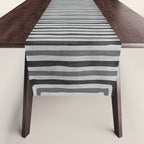 Geometric Minimalist Black Gray Lines Artwork Table Runner Gallery Image 1