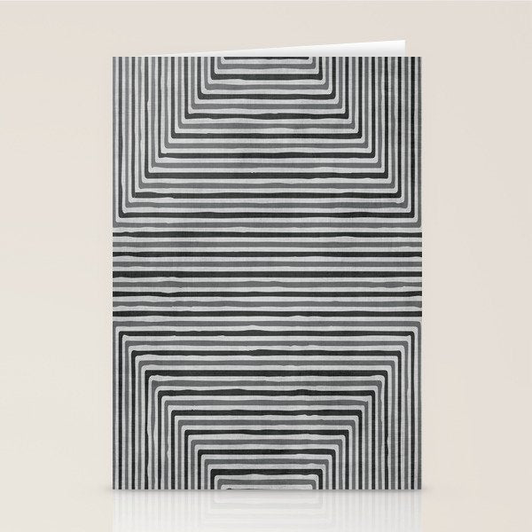 Geometric Minimalist Black Gray Lines Artwork Stationery Card Gallery Image 2