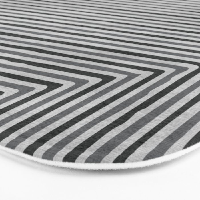 Geometric Minimalist Black Gray Lines Artwork Bath Mat Gallery Image 3