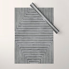 Geometric Minimalist Black Gray Lines Artwork Wrapping Paper Gallery Image 1