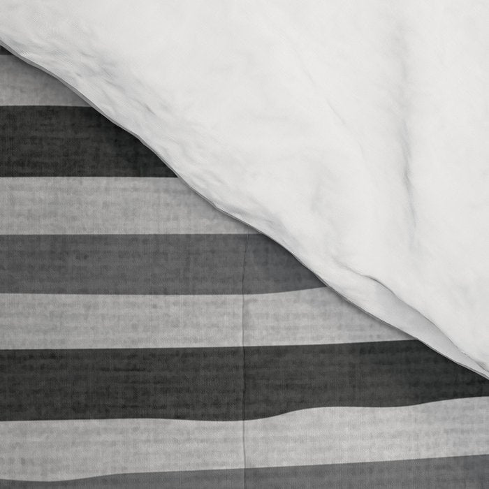 Geometric Minimalist Black Gray Lines Artwork Comforter Gallery Image 4