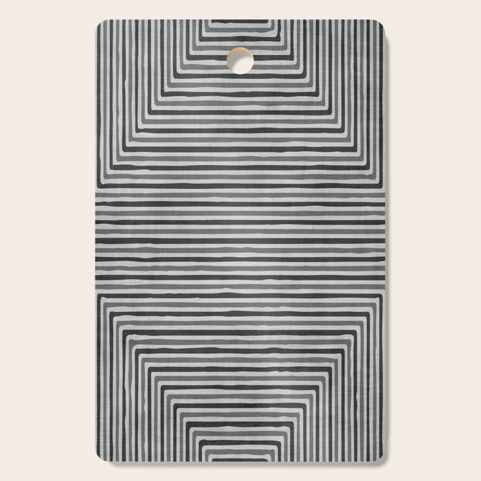 Geometric Minimalist Black Gray Lines Artwork Cutting Board Gallery Image 1