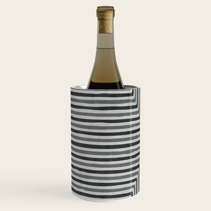 Geometric Minimalist Black Gray Lines Artwork Wine Chiller Gallery Image 3