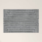 Geometric Minimalist Black Gray Lines Artwork Welcome Mat Gallery Image 1