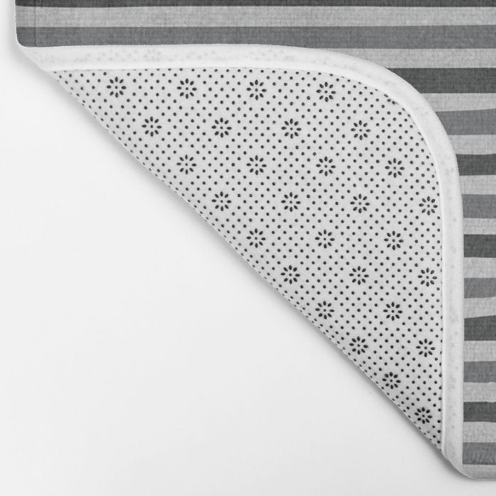 Geometric Minimalist Black Gray Lines Artwork Bath Mat Gallery Image 2