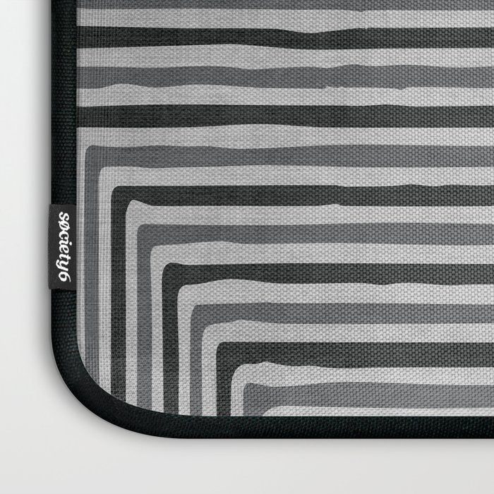 Geometric Minimalist Black Gray Lines Artwork Laptop Sleeve Gallery Image 3