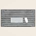 Geometric Minimalist Black Gray Lines Artwork Desk Mat Gallery Image 1