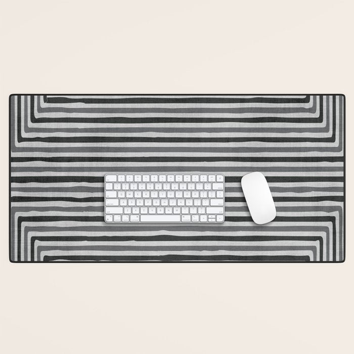 Geometric Minimalist Black Gray Lines Artwork Desk Mat Gallery Image 1