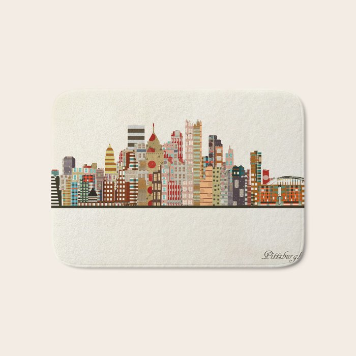 pittsburgh skyline Bath Mat Gallery Image 1