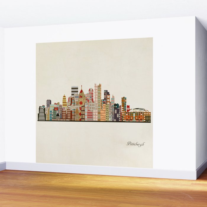 pittsburgh skyline Wall Mural Gallery Image 2