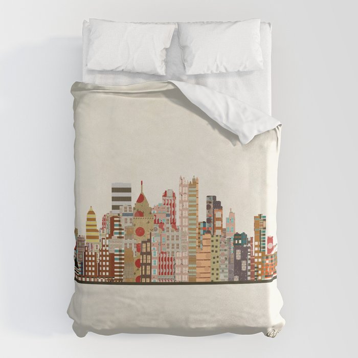 pittsburgh skyline Duvet Cover Gallery Image 1