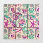 Painted Seashells - Periwinkle & Mint Wood Wall Art Gallery Image 1
