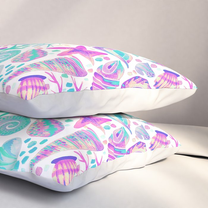 Painted Seashells - Periwinkle & Mint Pillow Sham Gallery Image 3