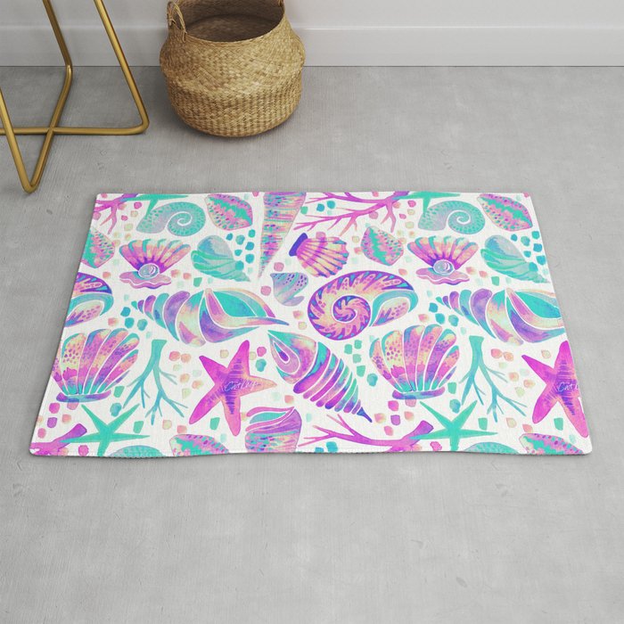 Painted Seashells - Periwinkle & Mint Rug Gallery Image 1