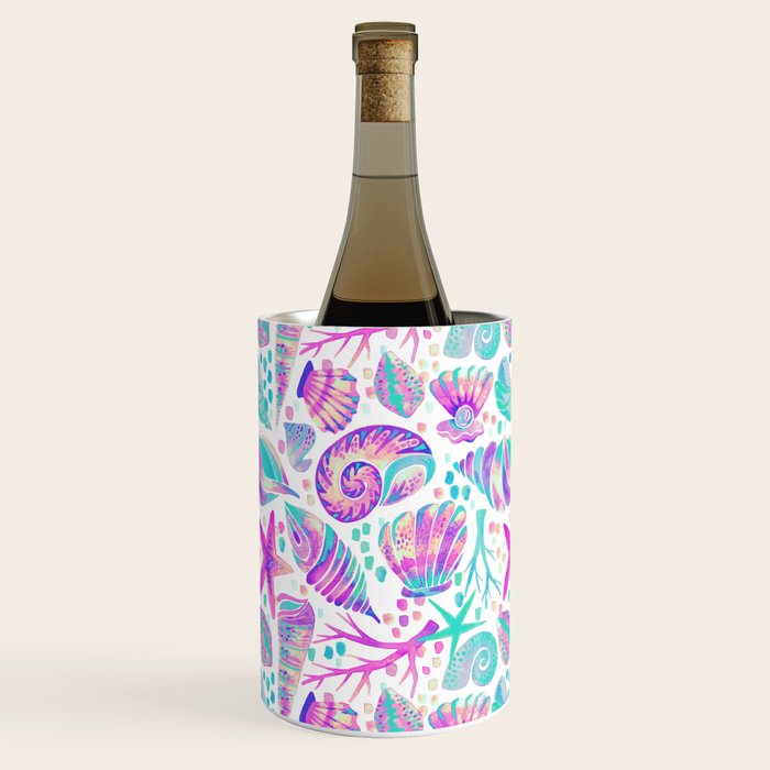 Painted Seashells - Periwinkle & Mint Wine Chiller Gallery Image 1