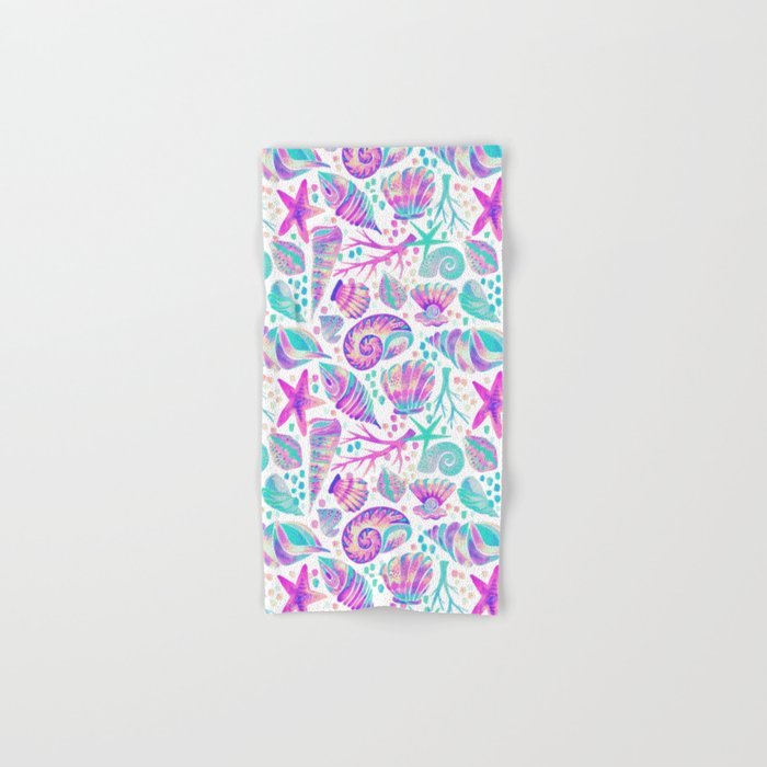 Painted Seashells - Periwinkle & Mint Bath Towel Gallery Image 1