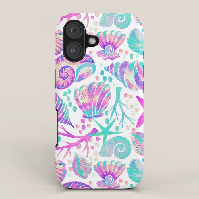 Painted Seashells - Periwinkle & Mint iPhone Case Gallery Image 1